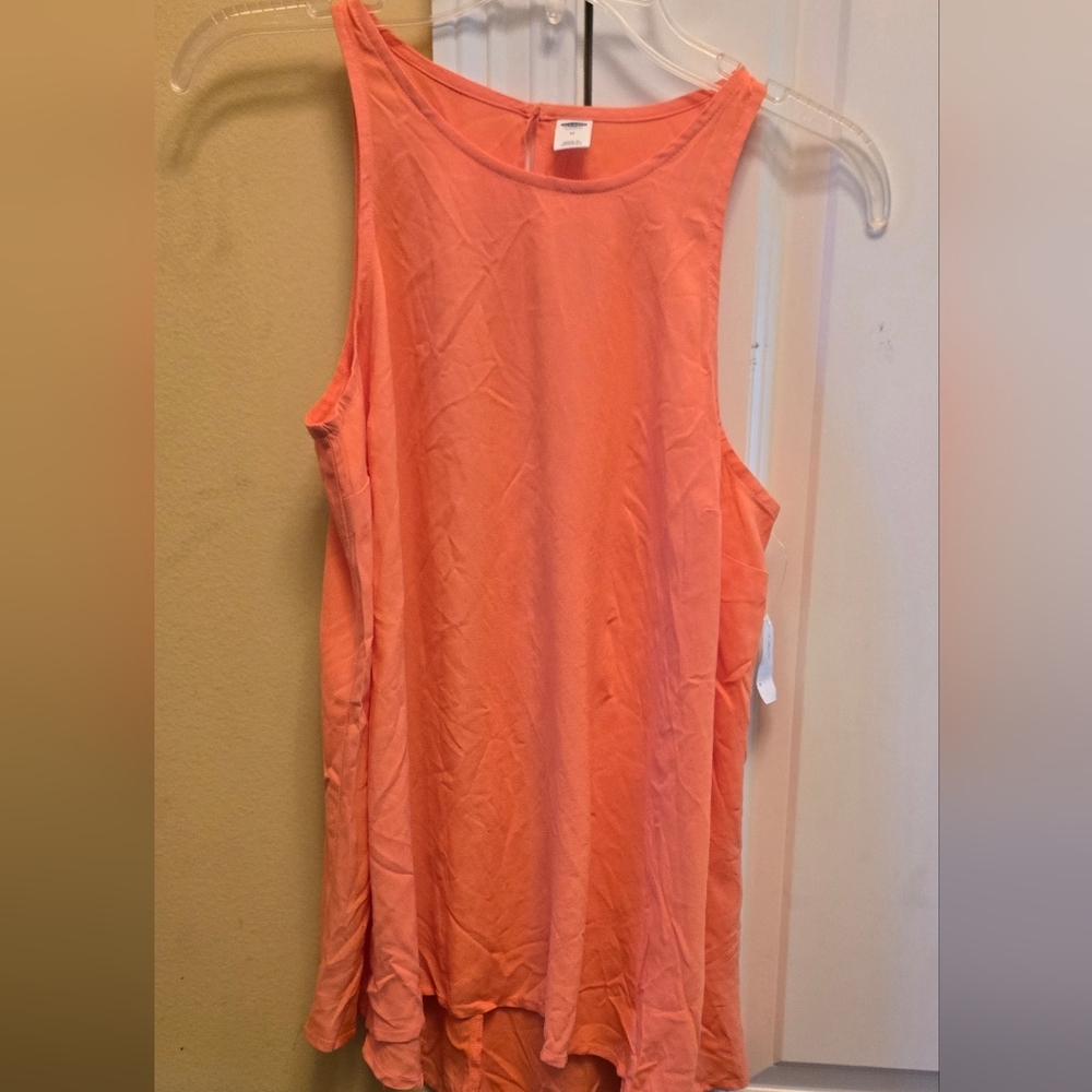 Vibrant Women's Old Navy Sleeveless Orange High Low Shirt Festival